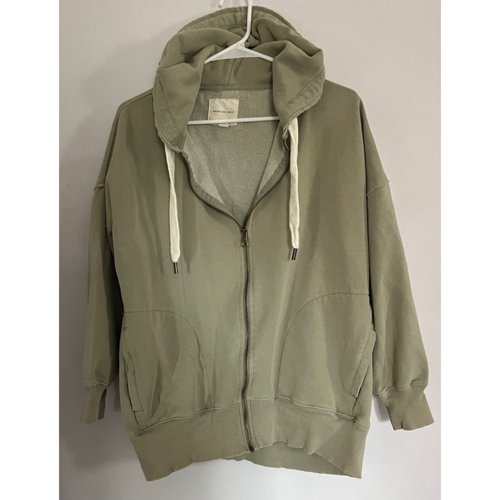 American Eagle Forever zip up oversized hoodie sweatshirt size XS - Picture 2 of 11